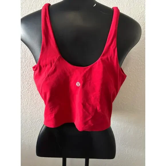 Lululemon Align Tank Top Red Size 8 Cropped Sports Bra Yoga Athletic Cami Gym - Picture 4 of 5